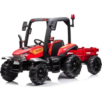 Dětské elektrovozidlo Mamido Dětský elektrický traktor s přívěsem BLT červený