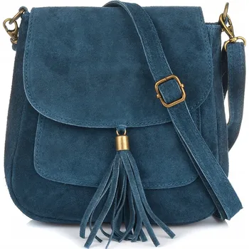 Kabelka Vera Pelle kabelka kožená kabelka přes rameno z pravé kůže, modrá