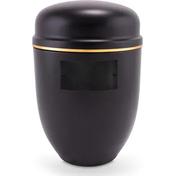 Smuteční dekorace Pohřební Hliníková urna na popel, h-klasik, hliník-černá, štítek č. 51, 100 x 50, bez výzdoby