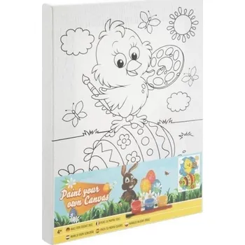 Výtvarná sada Malování na plátno, akrylové barvy - Kuřátko