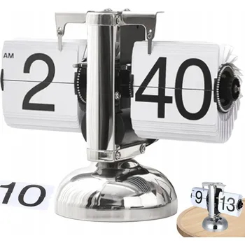 Hodiny RETRO STOLNÍ HODINY MECHANICKÉ S PŘEKLÁPĚCÍMI ČÍSLICEMI