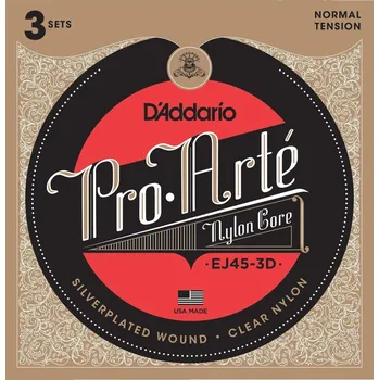Struna pro hudební nástroj D'Addario EJ45-3D Nylonové struny pro klasickou kytaru