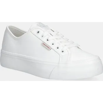 Pánská móda Tenisky Calvin Klein Jeans VULC FLATFORM LTH YW0YW01886 bílá 00X, EUR 41