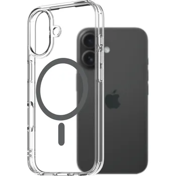 Pouzdro na mobilní telefon AlzaGuard Crystal Clear TPU Case Compatible with Magsafe pro iPhone 16 - šedý