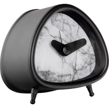 Budík Karlsson Budík s mramorovým ciferníkem, MARBLE, bílý