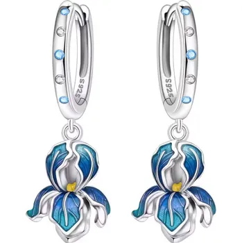 Náušnice GRACE Silver Jewellery Stříbrné náušnice s modrým květem - stříbro 925/1000 E-OTE4220/379 Modrá