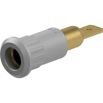 Elektrická zásuvka Staubli Testovací zásuvka, 4 mm, 30 V, Šedá, Vnitřní Jazýček, materiál kontaktu: Slitina měď-zinek, délka: 30 mm,