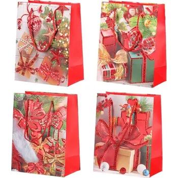 Dárková taška Taška papírová - vánoční motiv, mix 4 druhů, cena za 1 ks Barva: Vícebarevná