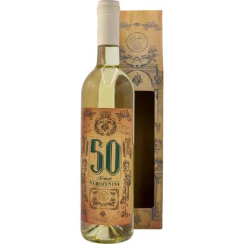 Dárkové víno v krabičce 0,75l - Krásné narozeniny 50 Chardonnay