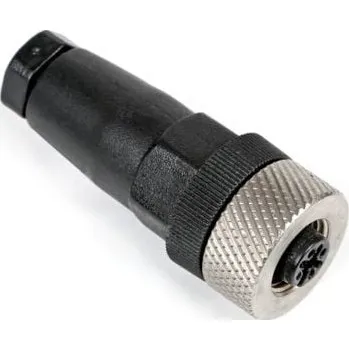 Elektrický konektor Konektor, počet kontaktů: 4, Samice, orientace těla: přímý, Kabelová montáž samice, typ připojení: se závitem, formát