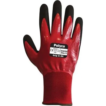 Pracovní rukavice Polyco Healthline Pracovní rukavice Červená CE Nitril Ano Ano Ano Nitrilová pěna Ne Ne 11 Grip It