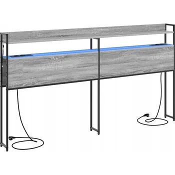 Ložnice Čelo postele s policí Šedá sonoma 200 cm Kompozitní dřevo