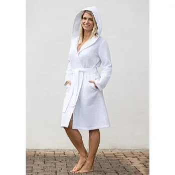 Dámský župan Dámský župan HOME WAFFELPIQUE, 001 bílá, více velikostí, Framsohn Velikost: L