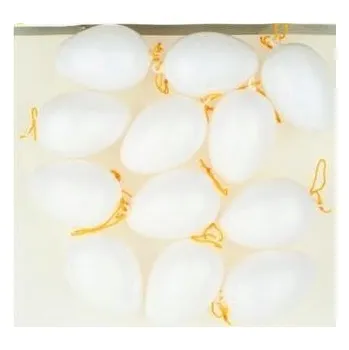 Velikonoční dekorace Velikonoční vajíčka závěs, plastová 6cm, 1kus - bílé