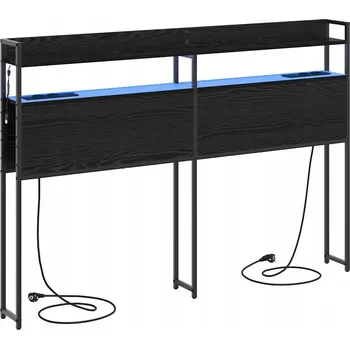 Ložnice Čelo postele s policí s čelo Černý dub 150 cm Kompozitní dřevo