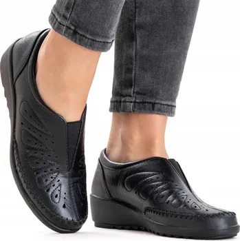 Dámské polobotky Polobotky mokasíny s koženou stélkou, nazouvací, šířka H, lehké, prodyšné (děrované), měkké Wojtyłko