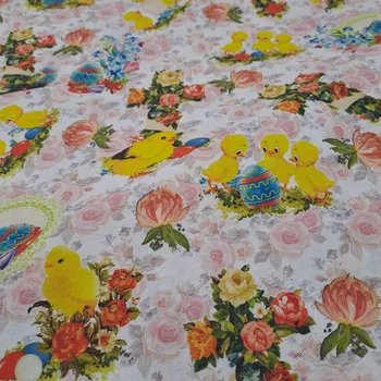 Pro útulný domov dekorační látka velikonoční KUŘÁTKA