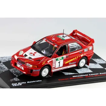 autíčko DeAgostini Mitsubishi Lancer Evolution V #1 Rallye Závod v Austrálii 1998 1:43 - Rallye automobily časopis s modelem #91 Mitsubishi Lancer - kovový model