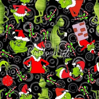 Úplet, Vánoční zelený otrava na černé (E) (Top kvalitní úplet Bella digitisk)
