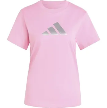 Dámské triko adidas MET LOGO TEE XL Růžová, Stříbrná