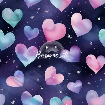 Úplet, Růžovofialová srdíčka (E) (Top kvalitní úplet Bella digitisk)