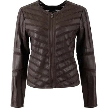 Dámská větrovka Hnědá dámská letní kožená bunda MWTSURI Velikost M