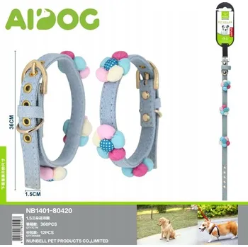 Obojek pro psa Obojek pro psa s barevnými květinami - Růžový a Modrý