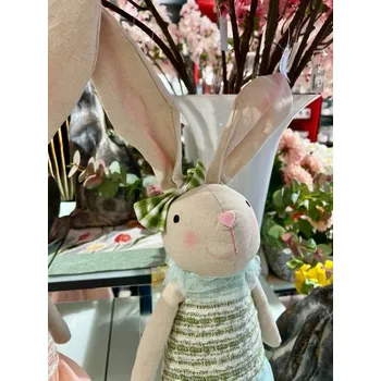 Velikonoční dekorace Velikonoční dekorace zajíc stojící zelený/růžový 1ks, 85 cm - Zelený