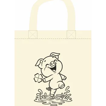 Bavlněná taška 6l KRÉMOVÁ Prasátko