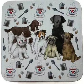 Korková podložka pod hrnek s motivem psů a yerba maté