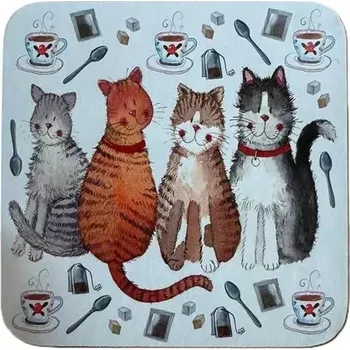 Korková podložka pod hrnek s motivem koček a erbu