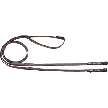 Jezdectví BUSSE Otěže kožené Soft BUSSE, bez zarážek, hnědé 145 cm, Šířka: 1,5 cm