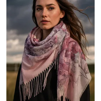 Šátek Agrafka šátek s květinami – polyester