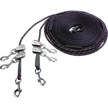 Jezdectví BUSSE Lonž dvojitá BUSSE, 18 m, black/stainless steel