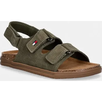 Dívčí sandály Dětské semišové sandály Tommy Hilfiger T3X2.34394.22.34 zelená 91X, EUR 33
