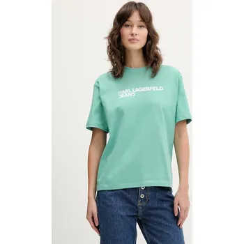 Pánské tričko Bavlněné tričko Karl Lagerfeld Jeans A1W17005 zelená 77X, vel. XS