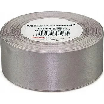 Stuha SATÉNOVÁ STUHA 38MM / 32M BARVA 179 STŘÍBRNÁ BREWIS