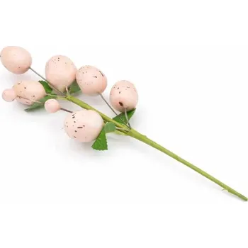 Vánoční ozdoba DECOLED Velikonoční větvička, zápich, 24 x 8 cm, růžová vajíčka