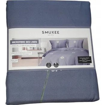 Povlečení SADA POVLEČENÍ Z MIKROVLÁKNA MODRÁ SE SEDMIKRÁSKAMI 160x200