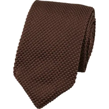 Kravata Pletená pánská kravata Brawl Hnědá