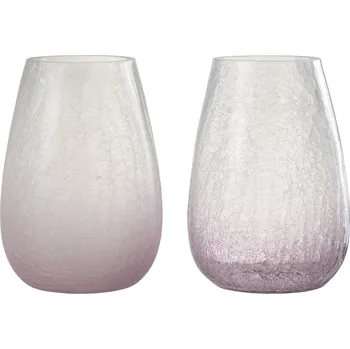 Svícen 2ks fialkový skleněný veliký svícen Hurricane Kraquel - Ø 17*27 cm