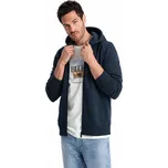 Pánská bavlněná tepláková mikina BASIC tmavě modrá V1 OM-SSBZ-0160 S