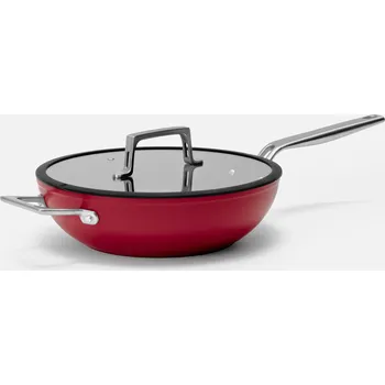 Pánev Wok pánev Meda 4.0, ø 28 cm - Nepřilnavá pánev s keramickým povrchem s poklicí, vínová