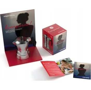 Moka konvice HLINÍKOVÝ KÁVOVAR MOKA KONVIČKA MONETA stříbrný 3 šálky