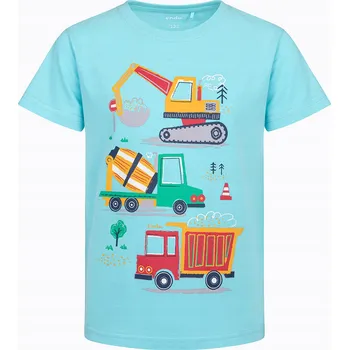 Chlapecké oblečení Chlapecké tričko s potiskem vozidel, modré, velikost 98 Endo