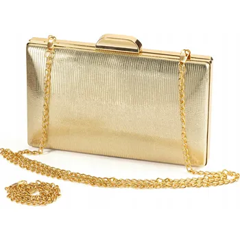 Kabelka Elegantní zlatá psaníčko dámské krabičky na řetízku, večerní kabelka