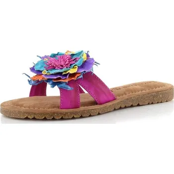 Dámské pantofle Lazamani pantofle se střapatou květinou Zinnia fuxia LA33765 - 42 | P703421