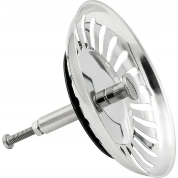 Vrták Zátka do dřezu se sítkem Inea, kovová stříbrná, 79 mm, s regulací