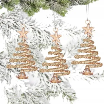 Vánoční dekorace VILLA ITALIA Sada vánočních ozdob 3 ks STROMEČKY 8,5 cm