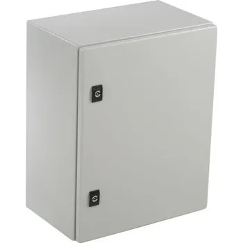 Elektroinstalační krabice Nástěnná krabice IP66 s neprůhlednými dvířky Ocel šedá 500 x 400 x 250mm Spacial CRN